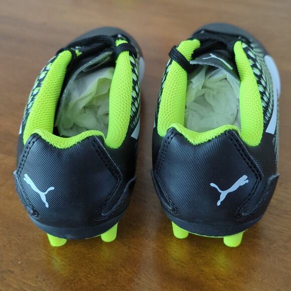 Puma Kids Adreno III FG Jr Soccer Cleats Black Green Kids 2 - Picture 4 of 7